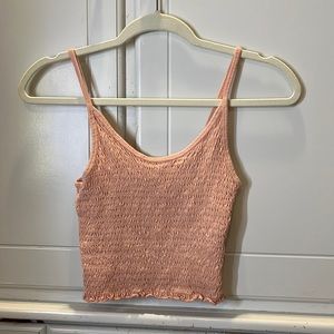 cropped pink stretchy tank